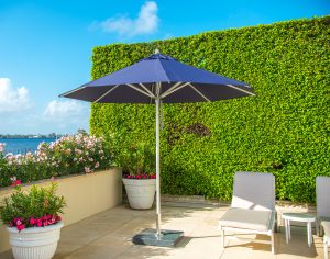 Bambrella hurricane round aluminum outdoor patio umbrella