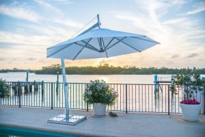 Bambrella Santa Ana Side Wind Bambrella Santa Ana Side Wind cantilever Aluminum Outdoor Patio Umbrella