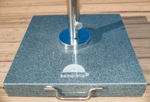 Gray Granite & Stainless Steel Umbrella Base